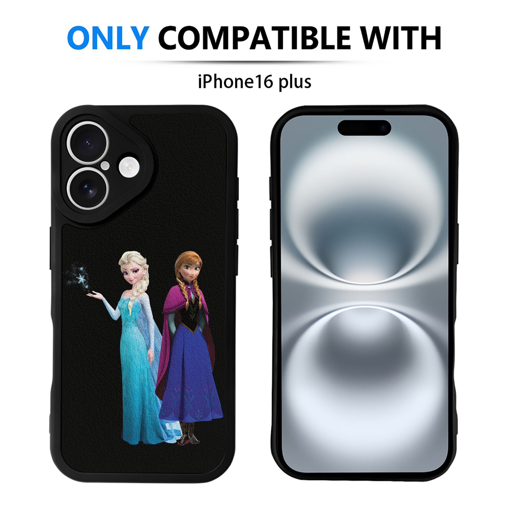 （画像用） アナと雪の女王 アンナ エルサ Frozen Anna Elsa 【iPhone 16シリーズ対応】シリコンスマホケース（レザー調） 材質：シリコン